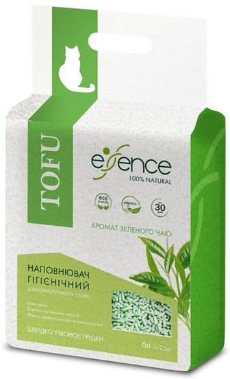 Наповнювач з тофу  Essence  з ароматом зеленого чаю, 2 мм, 6 л