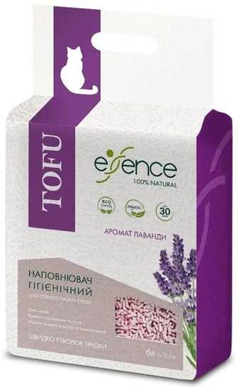 Наполнитель из тофа Essence с ароматом лаванды, 2 мм, 6 л.