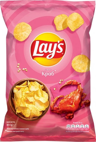 Чіпси картопляні Lay's зі смаком краба 60 г