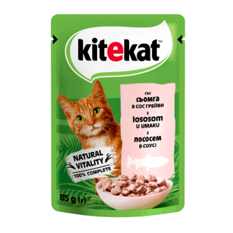 Корм для котів Kitekat з лососем в соусі 85г