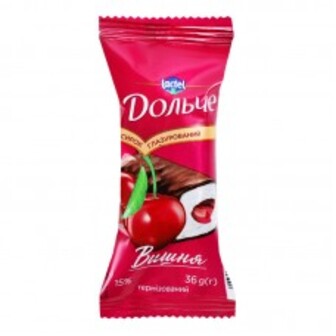 СИРОК ГЛАЗУРОВАНИЙ ВИШНЯ 15% 36Г ДОЛЬЧЕ