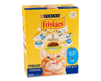 Корм для котів Friskies Sterilised з лососем сухий 270г