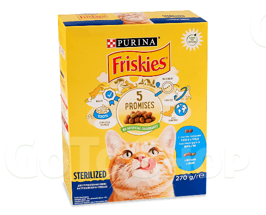 Корм для котів Friskies Sterilised з лососем сухий 270г