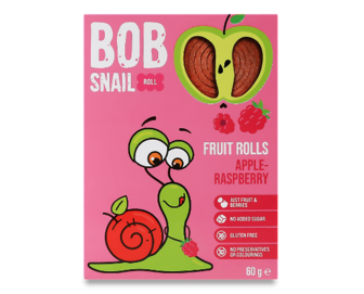 Цукерки Bob Snail натуральні яблучно-малинові 60г