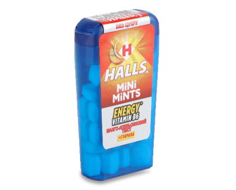 Льодяники Halls Mini Mints зі смаком апельсина та манго з вітаміном В без цукру