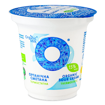 Сметана Organic Milk термостатна органічна 15% стакан 250г