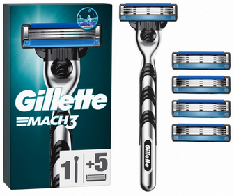 Бритва Gillette Mach3 1шт. + касети 5шт.