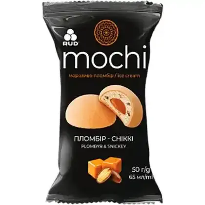 Морозиво-десерт Rud Mochi Пломбір-сніккі 50 г-Рудь