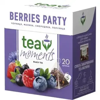 Чай Tea Moments Berries Party чорний 20х1.8 г-Tea Moments