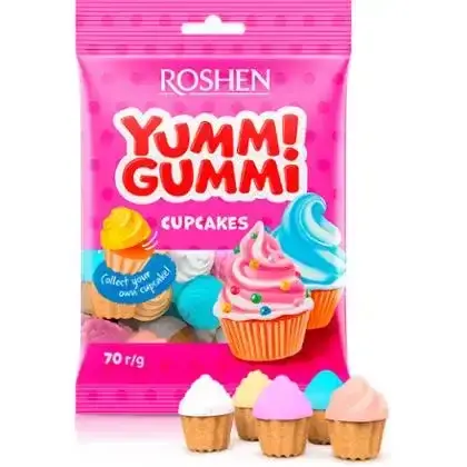 Цукерки желейні Roshen Yummi Gummi CupCakes 70 г-Roshen