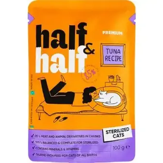 Корм Half&Half для стерилізованих котів у соусі з тунцем 100г-Half&Half