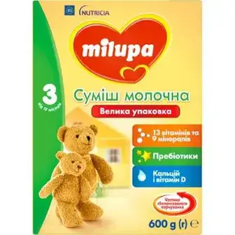 Суха молочна суміш Milupa 3 Дитяче молочко від 12 місяців 600 г-Milupa