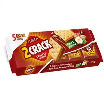 Крекер Roshen 2 Crack з какао-горіховою начинкою 235 г-Roshen