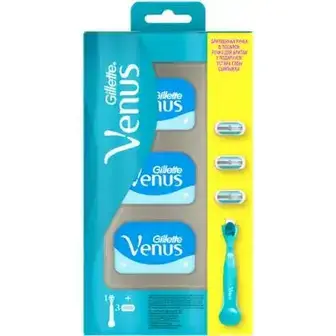 Набір для гоління Gillette Venus жіночий бритвена ручка 1 шт. + змінні картриджі 3 шт.-Gillette