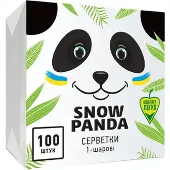 Серветки столові Сніжна панда 24х24см 100 шт.-Сніжна панда