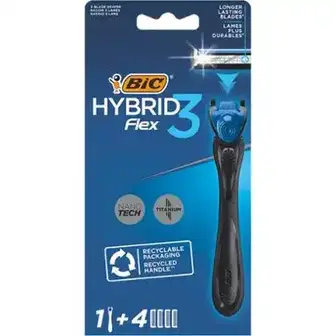 Станок для гоління чоловічий BIC Flex 3 Hibrid з 4 змінними картриджами-Bic