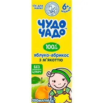 Сік Чудо-чадо яблуко та абрикос 200 мл-Чудо-Чадо