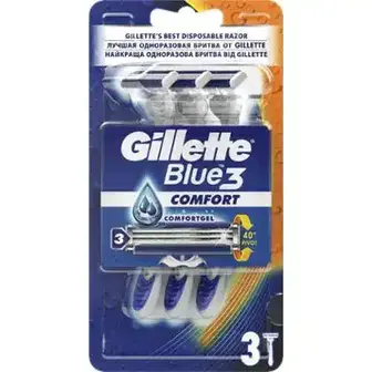 Одноразові станки для гоління чоловічі Gillette Blue 3 Comfort 3 шт-Gillette