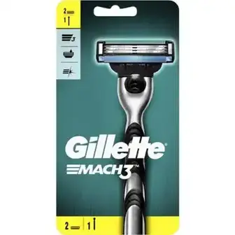 Станок для гоління чоловічий Gillette Mach3 з 2 змінними картриджами-Gillette