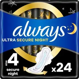 Прокладки Always Ultra Quattro Secure Night 24шт-Always