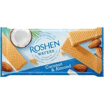 Вафлі Roshen Wafers кокос та мигдаль 216 г-Roshen