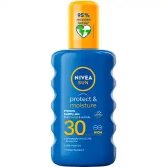 Сонцезахисний спрей Nivea Sun Protect & Moisture зволожуючий SPF 30 200 мл-NIVEA