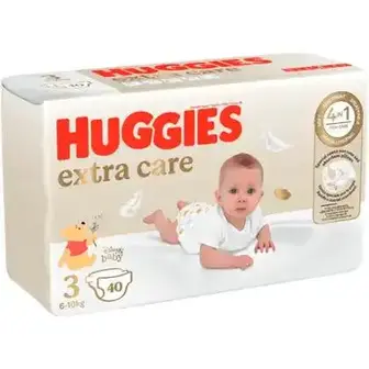 Підгузки Huggies Extra Care 3 (6-10 кг) для дітей 40 шт-Huggies