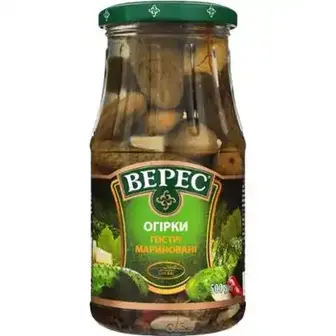 Огірки Верес гострі мариновані 500 г-Верес