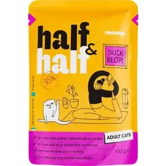 Корм для котів Half&Half у соусі з качкою 100г-Half&Half