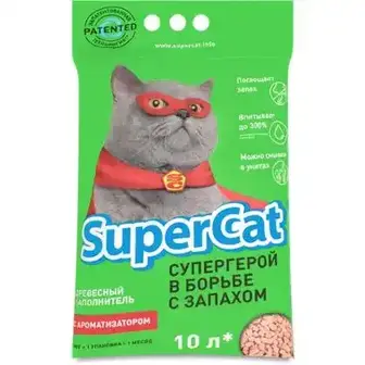 Наповнювач SuperCat з ароматизатором деревинний 3кг-SuperCat