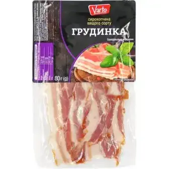 Грудинка Varto сирокопчена 80 г-Varto