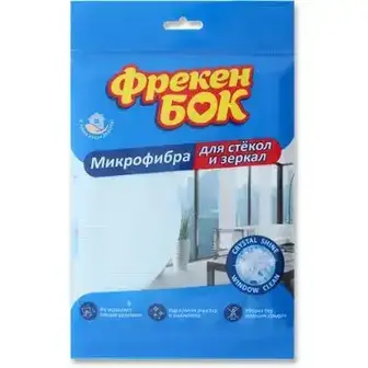 Серветка Фрекен Бок з мікрофібри для скла та дзеркал 35 х 35 см 1 шт-Фрекен Бок