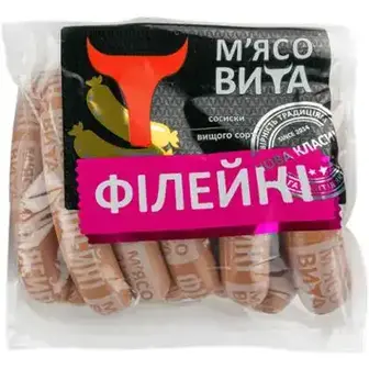 Сосиски М'ясовіта Філейки вищий гатунок вагові-М'ясовита