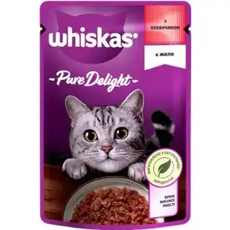 Корм для котів Whiskas Pure Delight Яловичина в желе 85 г-Whiskas