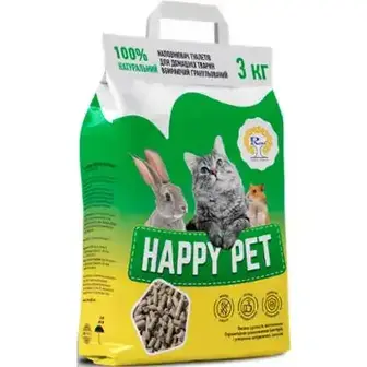 Наповнювач для домашніх тварин Happy Pet гранульований 3 кг-Happy Pet