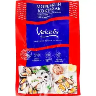 Морський коктейль Veladis глазурований варено-морожений 180 г-Veladis