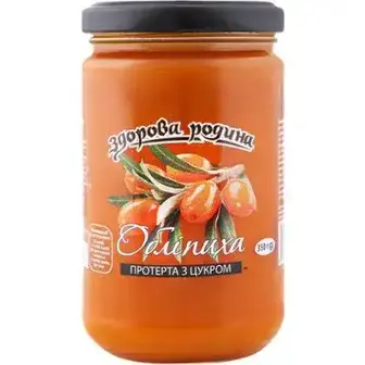 Варення Здорова родина Обліпиха подрібнена з цукром 350 г-Здорова родина