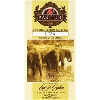 Чай чорний Basilur Лист Цейлону Ува 25 шт по 2 г-Basilur