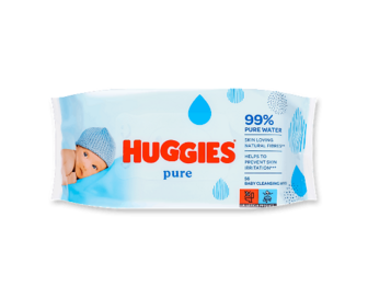 Серветки вологі Huggies Pure 56шт/уп