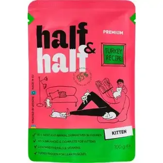 Корм для кошенят Half&Half у желе з яловичиною 100г-Half&Half