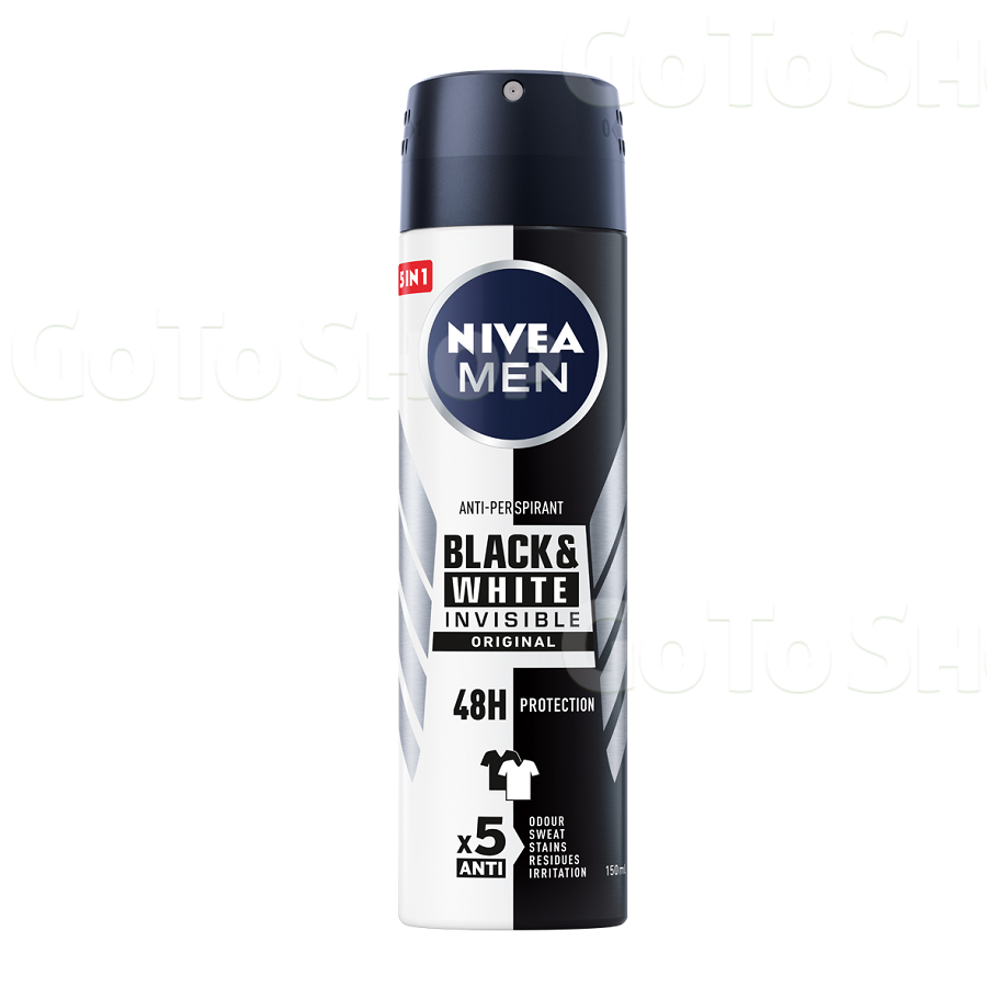 Дезодорант 150 мл Nivea Men Невидимий захист для чорного і білого 