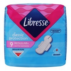 ЖІНОЧІ ПРОКЛАДКИ CLASSIC PROTECT REGULAR /9ШТ/ 1УПАКОВКА  LIBRESSE