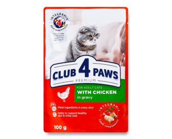 Корм для котів Club 4 Paws з куркою в соусі