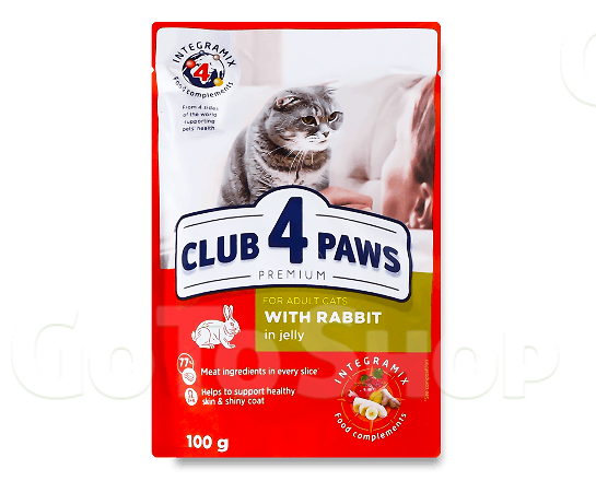 Корм для котів Club 4 Paws з кроликом в желе