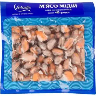 М'ясо мідій Veladis глазуроване варено-морожені 400 г-Veladis
