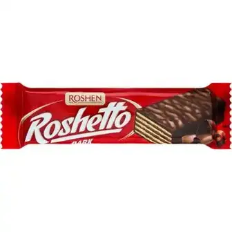 Вафлі Roshen Roshetto Чорний шоколад глазуровані 34 г-Roshen