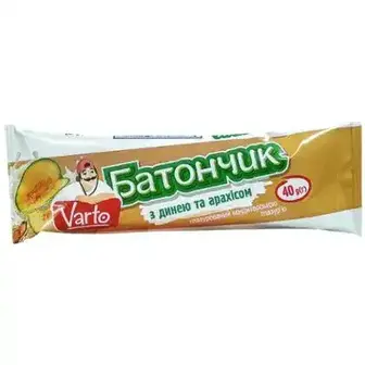 Батончик Varto злаковий з динею і арахісом 40 г-Varto