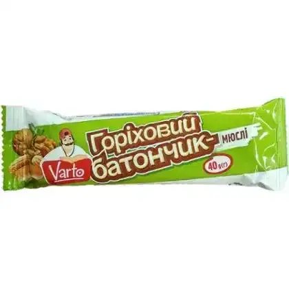 Батончик-мюслі Varto горіховий 40 г-Varto