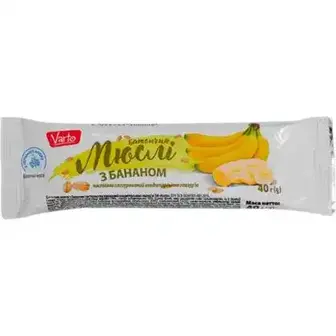Батончик-мюслі Varto з бананом 40 г-Varto
