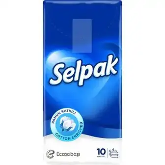 Хусточки Selpak носові білі 10 шт-Selpak